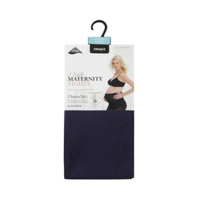 Pack of two navy 60 Denier hydrating maternity tights
